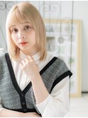 研究学園/髪質改善/ホワイトブロンド×姫カットレイヤーロブa