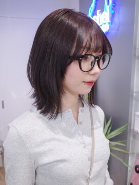 カシェル トウキョウ(Cashel Tokyo) 深みラベンダー くびれボブ レイヤー ハッシュカット パープル