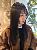 姫カット/ミディアムロング/顔周りカット/切りっぱなし
