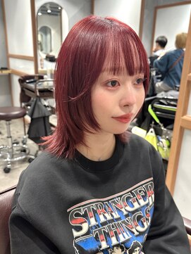 シャルム 溝の口店(charme) ウルフレイヤーカットクラゲヘアーココアベージュカシスピンク