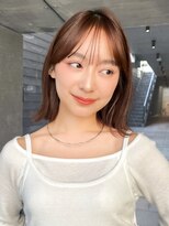 ガーデンヨコハマ(GARDEN YOKOHAMA) 切りっぱなしボブ 外ハネ ラウンドバング ココアブラウン