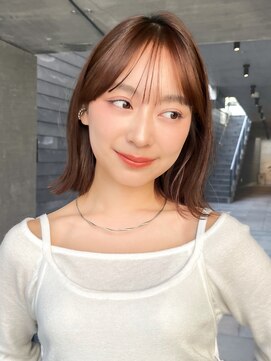ガーデンヨコハマ(GARDEN YOKOHAMA) ☆切りっぱなしボブ 外ハネ ラウンドバング ココアブラウン