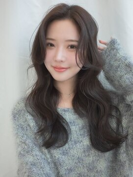 トローノ 栄(TRONO) アッシュグレージュ 透明感カラー 顔周りレイヤー 韓国ヘア