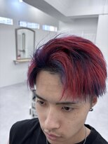 ルルン 蒲田(RN2)&nbsp;メンズハイトーンカラー　赤髪ショート