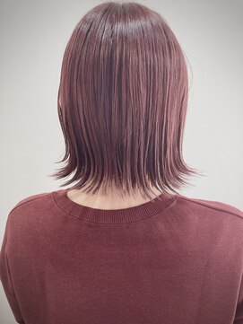 マイレ(maile) 外ハネボブ/オータムピンク/艶感カラー