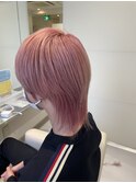 マッシュウルフ×ホワイトピンク