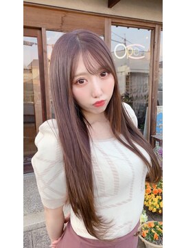 ギャロップヘアー 韓国風シースルーバング×春色ピンクブラウン