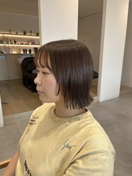 レンジヘアー(lange hair) 外ハネボブ【鈴鹿/ブリーチなし/ブリーチなしダブルカラー】