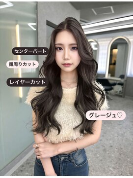 ボタン ハカタ(VOTAN hakata) 博多/韓国ヘア/センター分け/レイヤーロング/暗めカラー/前髪