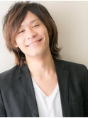 七三分け斜めバングカジュアルメンズカットV南越谷