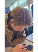オールバックツイストスパイラルかき上げ束感黒髪メンズ