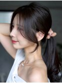 重めロングくびれヘアモテ髪デザインカラー美髪