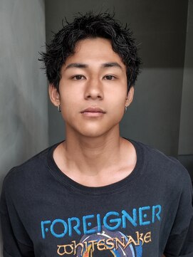 アルバム 銀座(ALBUM GINZA) ブルーブラックサーフカールフェザーパーマ_F30984