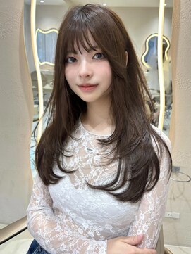 サイン 渋谷(SIGN) 韓国ヘアーハッシュカットレイヤーカットグレージュブリーチ無し