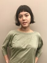 フェンヘアーアイス 中目黒(Fen.hair ici)&nbsp;"透明感チャコールグレー◎切りっぱなし20代ラウンドバング  "