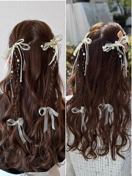 オモチャ 銀座(OMOCHA) リボン編みおろしヘア