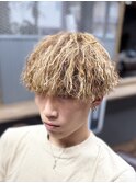縦落ちツイスパブラウン金メッシュ