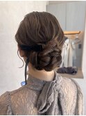 ヘアアレンジ/お団子ヘア／お呼ばれヘア／パーティーヘア
