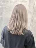 透け感くすみグレージュミディアムウルフレイヤー（徳竹）