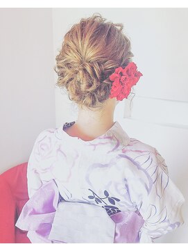 ブラウ ネイル パーティー(Blau Nail Party) ボブアレンジ浴衣