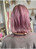 【Marl】ラベンダーピンクカラー×切りっぱなしボブ