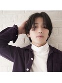 センターパート　ニュアンスパーマ