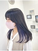 《TARO》初カラー ブルーラベンダー インナーカラー 黒髪卒業