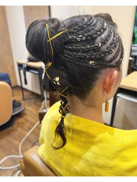 グリ(GURI) 〈guri〉けんか祭☆お祭りヘア☆コーンロウ☆ポニーテール☆