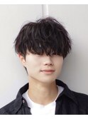 カルマパーマ/ベリーショート/ダークアッシュ/ニュアンスパーマ