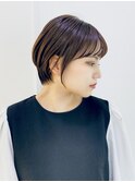 20代30代大人可愛い小顔ボブ前下がりショートハイライト