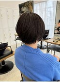 白髪ボカしカラーと大人の丸みショート