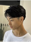 三重桑名ニュアンスパーマフェザーパーマ緩めセンターパートヘア