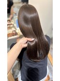 艶感オリーブベージュカラー／ブリーチなしダブルカラー