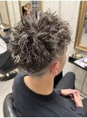 黒髪クラゲヘアーオリーブグレー小顔ココアベージュ