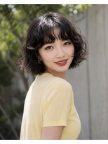 ノラ シブヤ(NORA)&nbsp;小顔ミディアムパーマミディアムデジタルパーマボブパーマ前髪