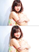 エイミーバイアフロートザガーデン 浦和店(amie by afloat the garden)&nbsp;大人可愛いオフェロミディ☆シースルーバング×プラチナベージュ