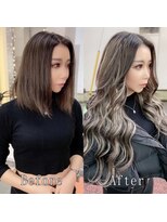 あるじゃんすー 天神店 シアグレージュハイライト#シールエクステ#グレージュ#美髪#天神