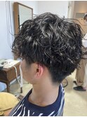 波巻きパーマ