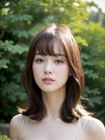 フランズ いわき(FLUNS)&nbsp;デザインカラー/レイヤーカット/ウェットヘア/オリーブベージュ