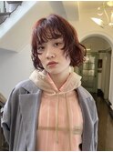 ボブパーマ ニュアンスパーマ チェリーレッド