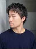 スパイキーショート韓国マッシュブルーブラック_ba540601