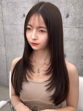 コート 表参道(Cote) 韓国ヘア 2wayバング 顔まわりカットNo.1 レイヤー グレージュ