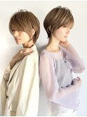 30代40代50代絶壁解消前髪あり小顔前下がりショートボブ ER