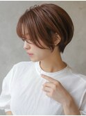 大人可愛い20代30代40代黒髪前下がりショートボブ丸みショート◎