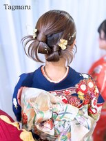 タグマル&nbsp;振袖着付けヘアセット☆ツインのカチモリスタイル