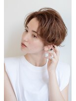 テラスコード(TERRACE CODE) 小顔カット前髪なしくすみオレンジカラー20代30代40代50代
