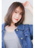 シースルーバング×ミディアムボブ