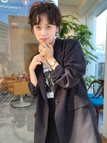 グロウミドル(GROW middle) 大人可愛い黒髪マッシュのウェットニュアンスパーマ　野村恵子