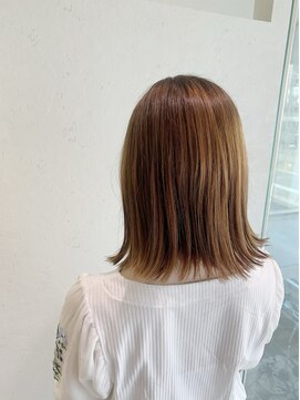 エヌプラス(N+) 黒髪グラデヘアーオリーブグレー小顔に見せるヘアココアベージュ