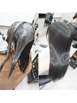 ヘアテリア リュウ 大塚(hair teria ryu) 面を整えてツヤ髪・表面髪質改善ストレート&艶カラー